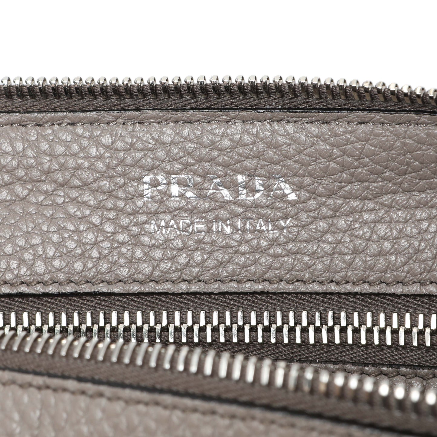 Exclusive Prada Grey Vitello Daino Soft Zippered Shoulder Bag — Alternate View 7