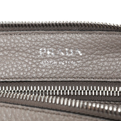 Exclusive Prada Grey Vitello Daino Soft Zippered Shoulder Bag — Alternate View 7
