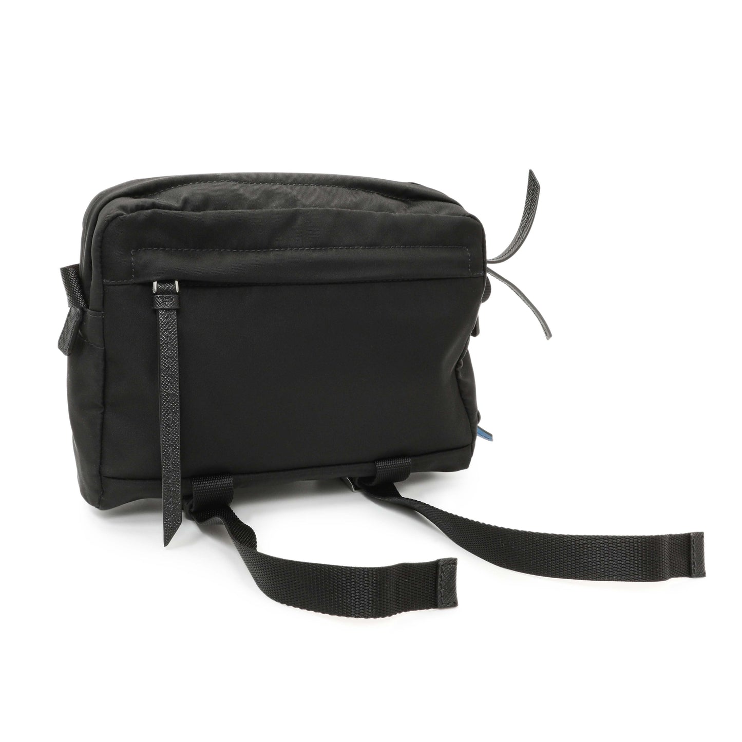 Exclusive Prada Black Tessuto Nylon Messenger — Back View