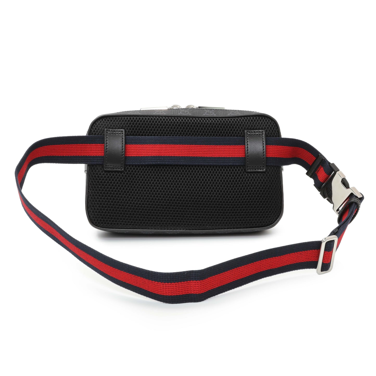 Exclusive Gucci Black GG Supreme Monogram Belt Bag — Side View
