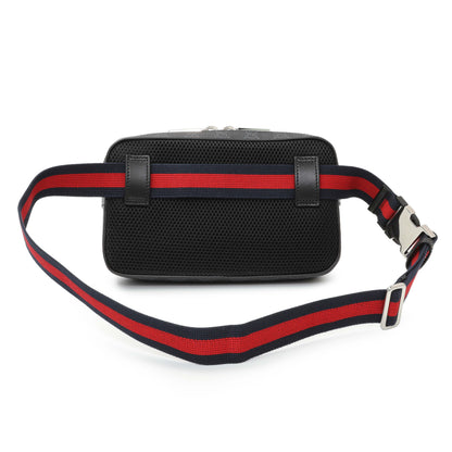 Exclusive Gucci Black GG Supreme Monogram Belt Bag — Side View