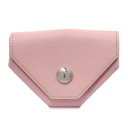 Exclusive Hermes Rose Sakura Chevre 72 Coin Purse — Front View