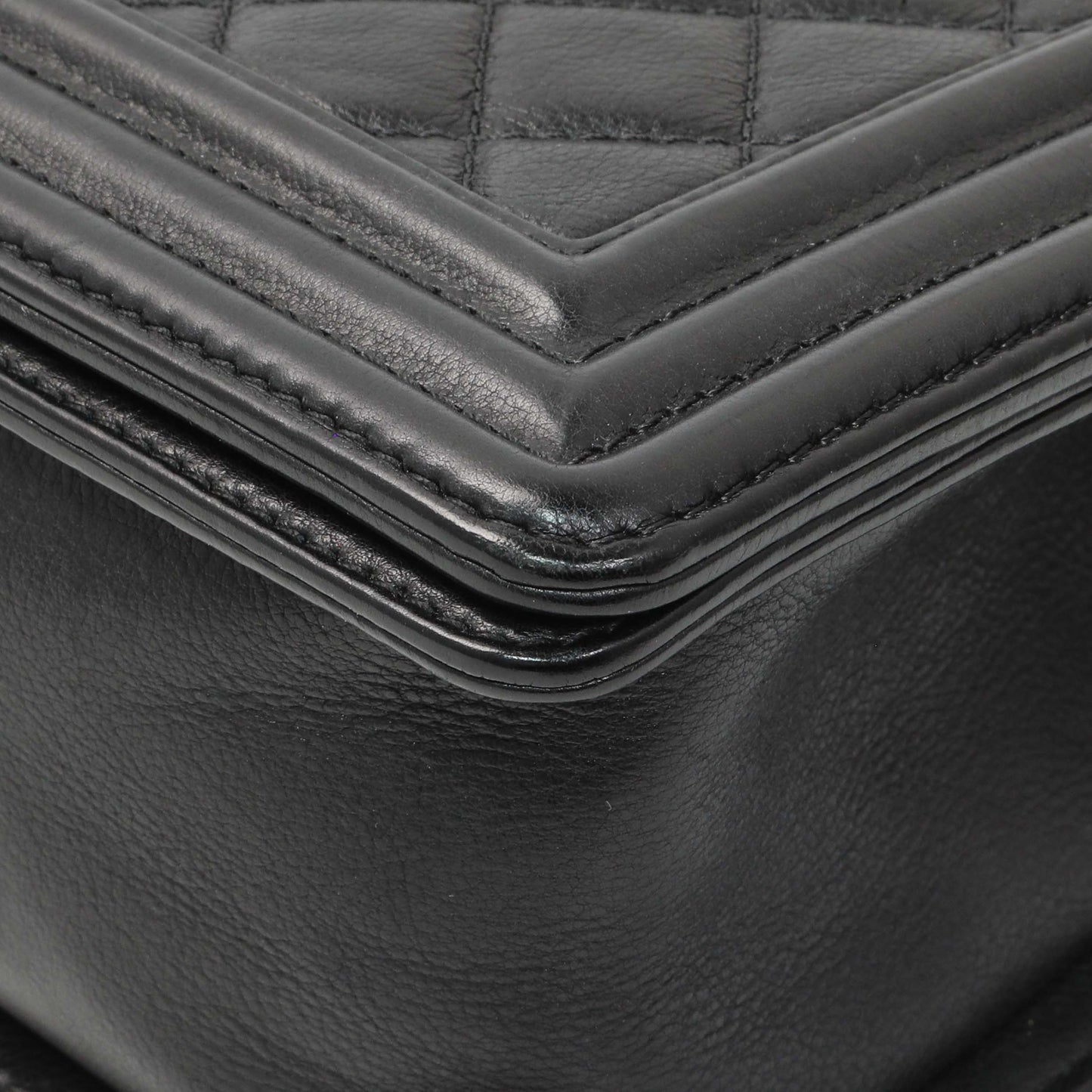 Exclusive Chanel Black Quilted Calfskin Medium Boy Flap — Lifestyle View