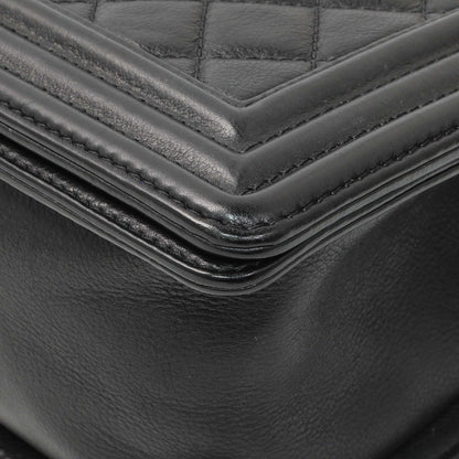 Exclusive Chanel Black Quilted Calfskin Medium Boy Flap — Lifestyle View
