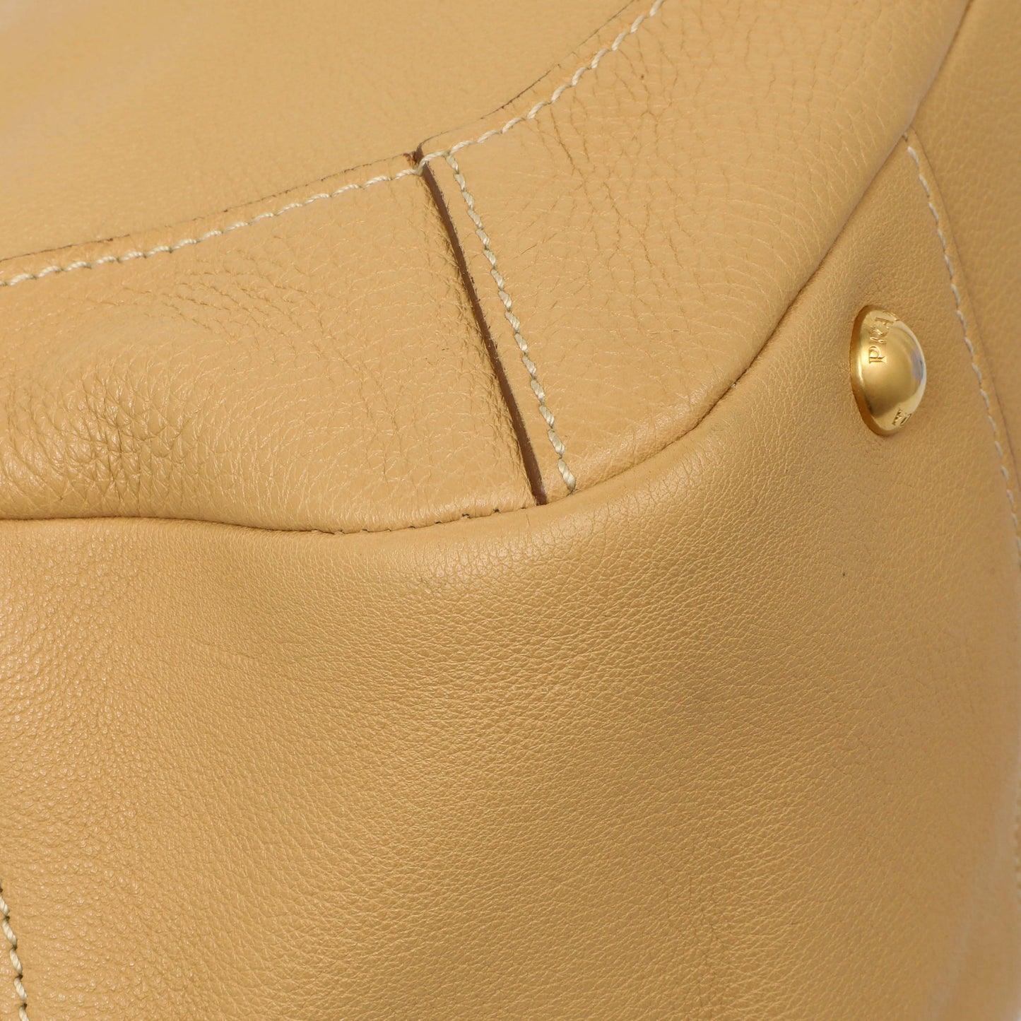 Exclusive Prada Beige Vitello Daino Shoulder Bag — Top View