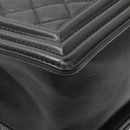 Exclusive Chanel Black Quilted Calfskin Medium Boy Flap — Alternate View 7