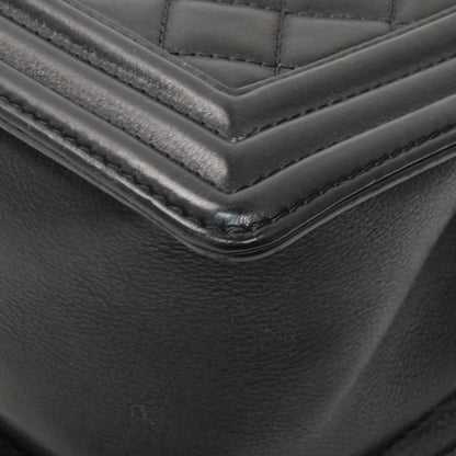 Exclusive Chanel Black Quilted Calfskin Medium Boy Flap — Alternate View 8