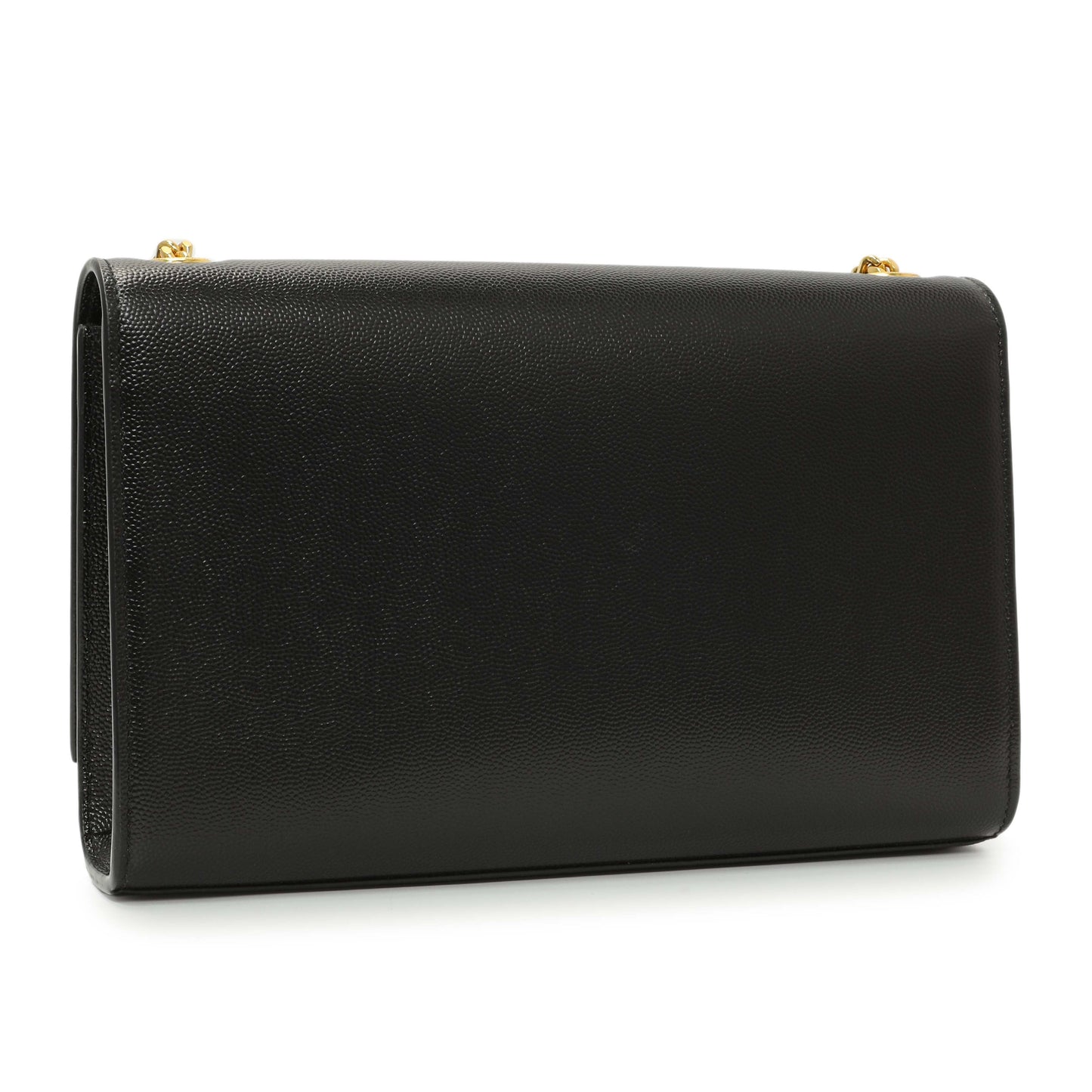 Exclusive Saint Laurent Black Grain De Poudre Medium Monogram Kate Satchel — Side View