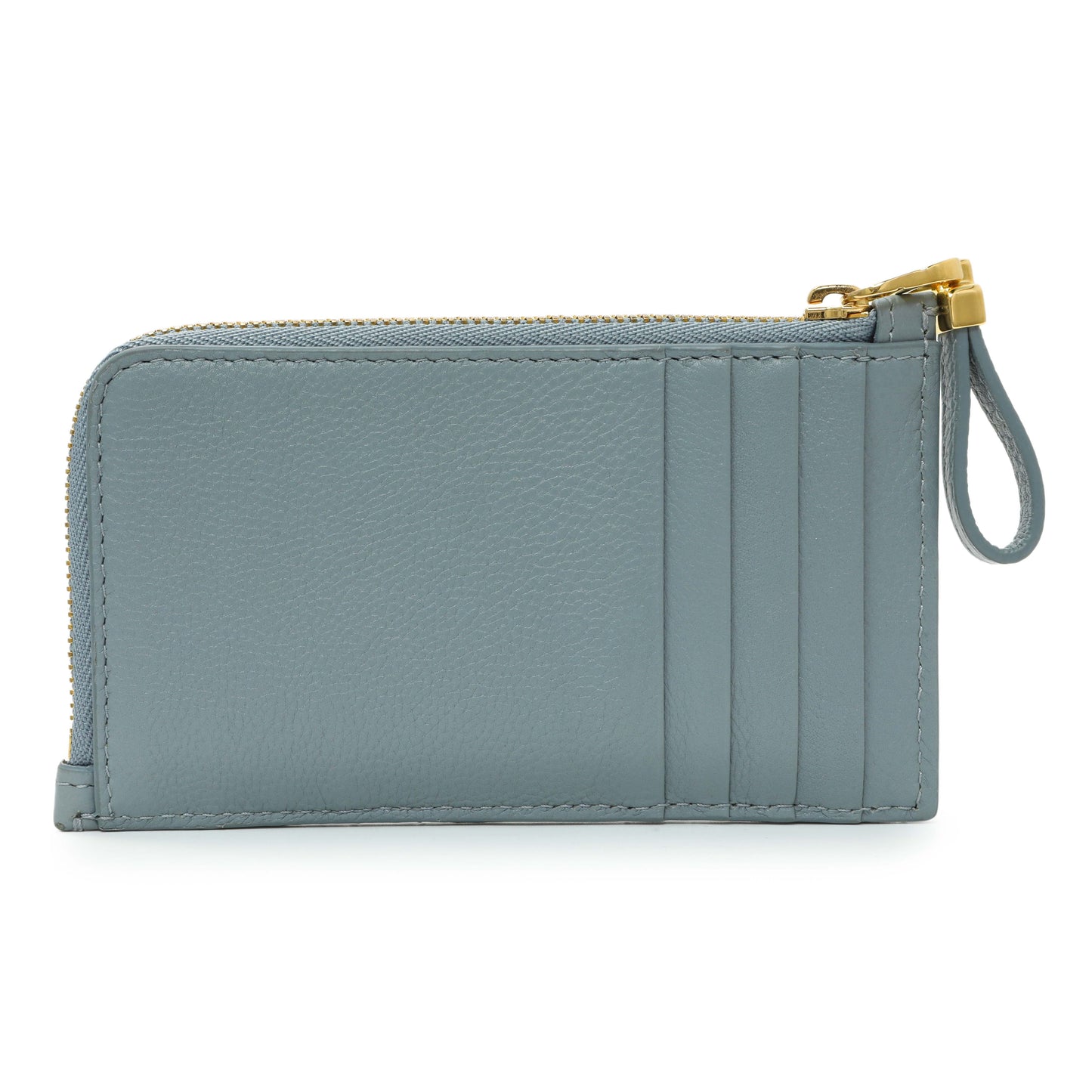 Exclusive Christian Dior Blue Supple Calfskin Cannage Caro Cosmos Zipped Card Holder — Side View