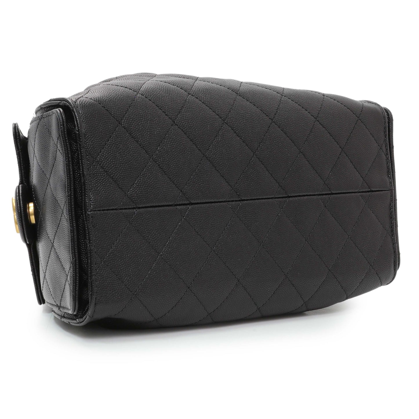 Exclusive Chanel Black Caviar Quilted Small Chanel 25 Handbag — Back View