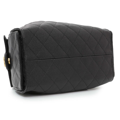Exclusive Chanel Black Caviar Quilted Small Chanel 25 Handbag — Back View