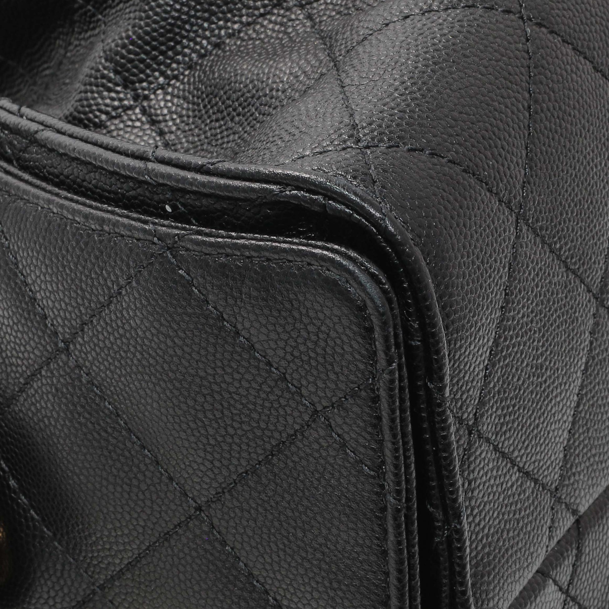 Exclusive Chanel Black Caviar Quilted Small Chanel 25 Handbag — Lifestyle View