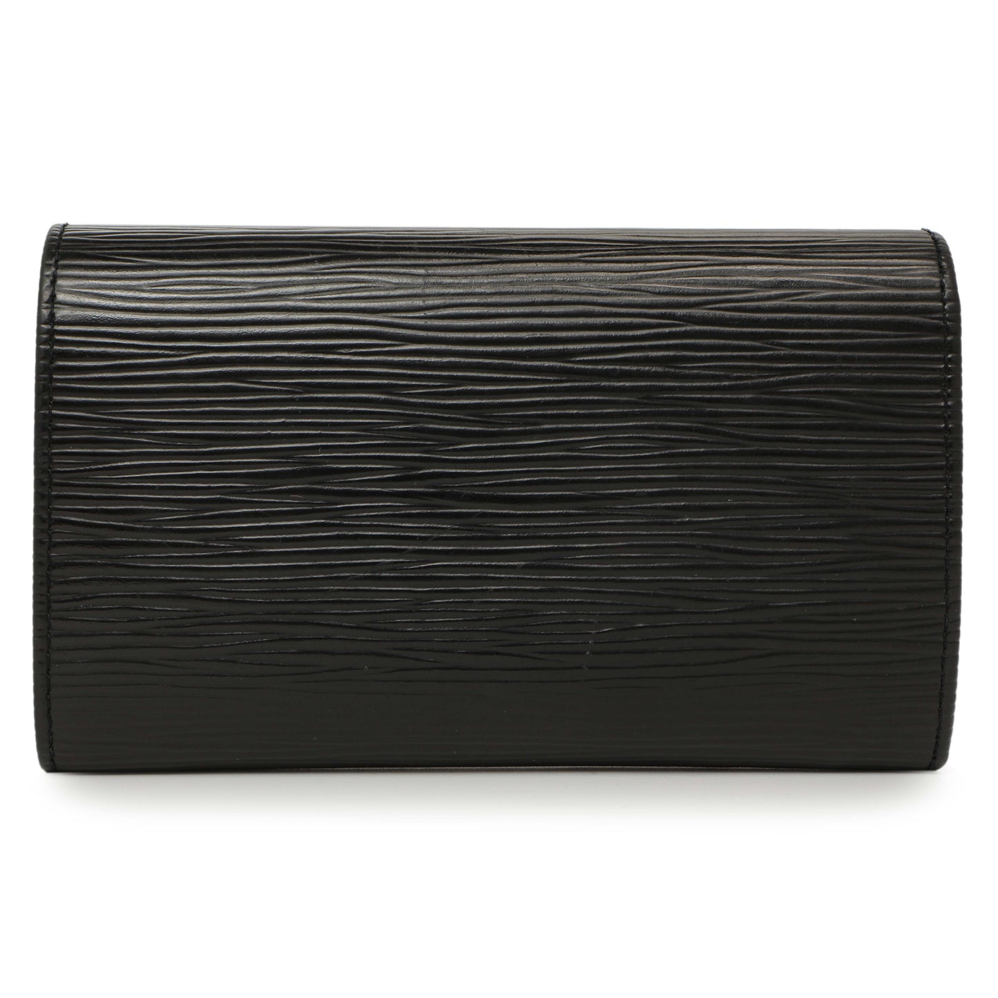Exclusive Louis Vuitton Black Epi Porte-Monnaie Billets Tresor Wallet — Side View