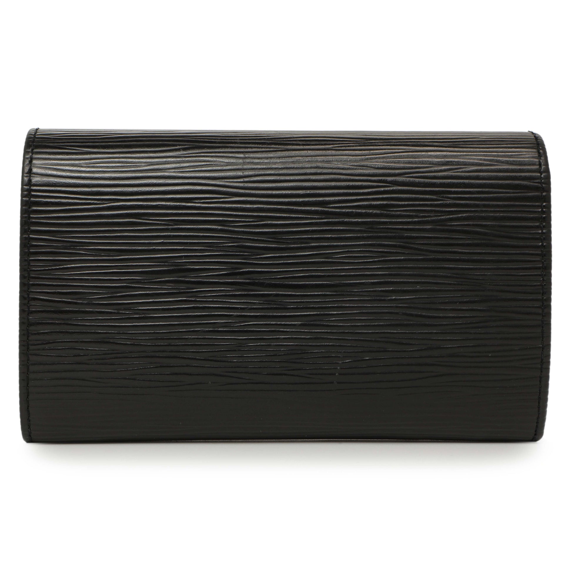 Exclusive Louis Vuitton Black Epi Porte-Monnaie Billets Tresor Wallet — Side View