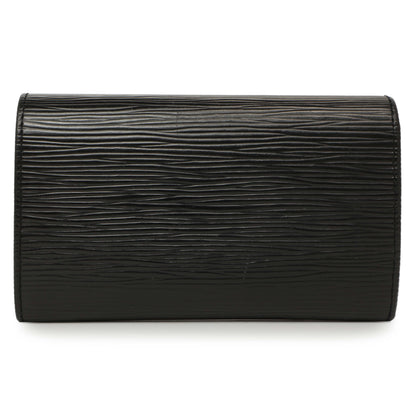 Exclusive Louis Vuitton Black Epi Porte-Monnaie Billets Tresor Wallet — Side View