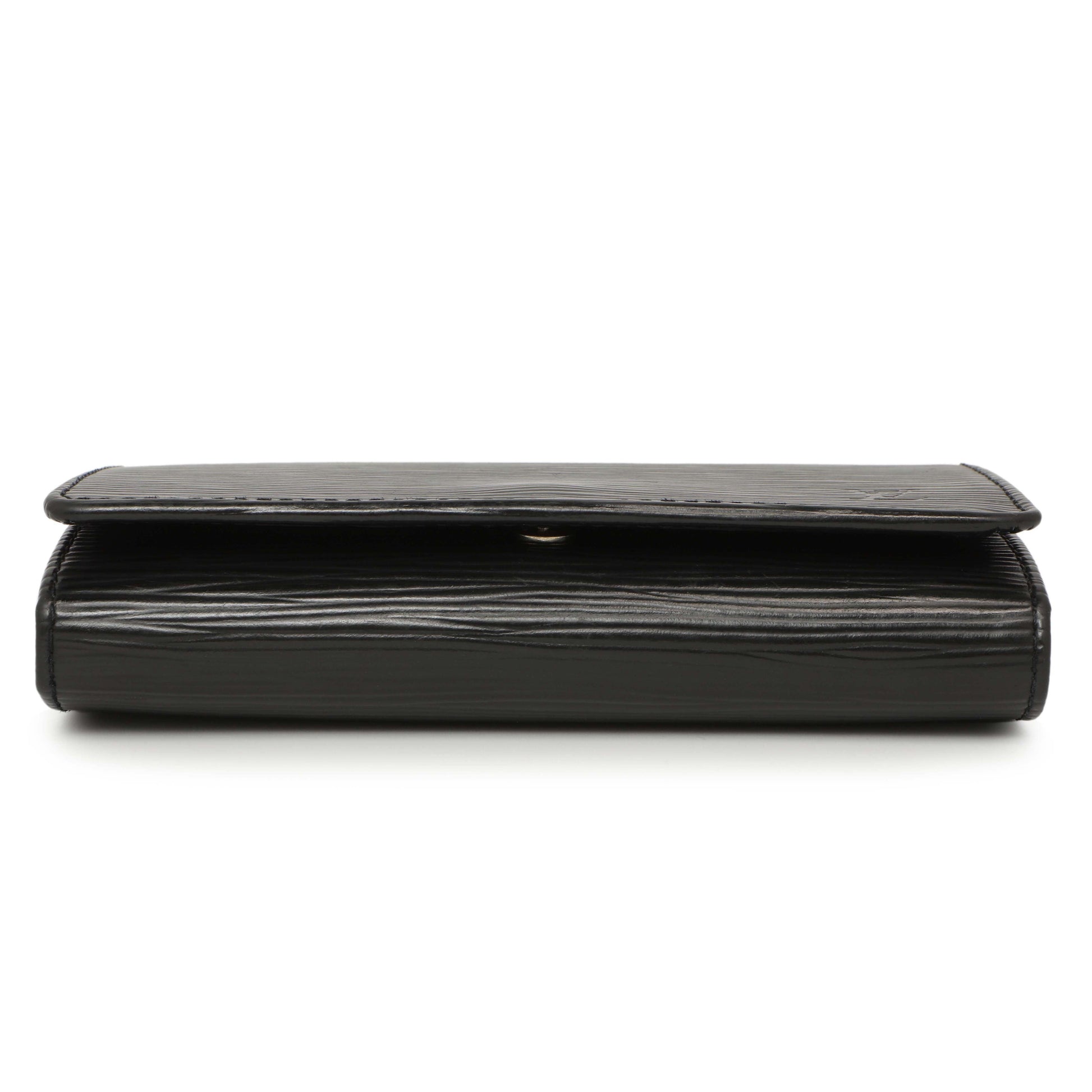 Exclusive Louis Vuitton Black Epi Porte-Monnaie Billets Tresor Wallet — Back View
