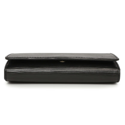 Exclusive Louis Vuitton Black Epi Porte-Monnaie Billets Tresor Wallet — Back View
