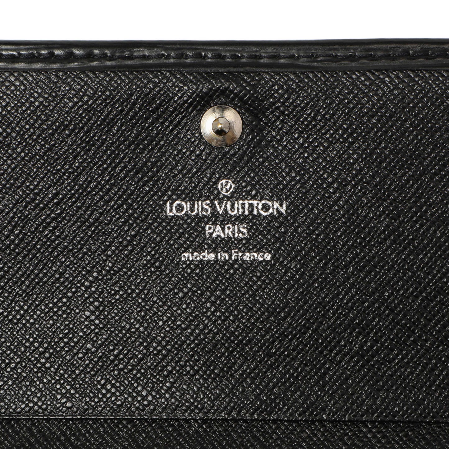 Exclusive Louis Vuitton Black Epi Porte-Monnaie Billets Tresor Wallet — Detail View