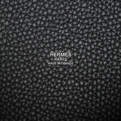 Exclusive Hermes Black Taurillon Clemence Picotin Lock 18 — Detail View