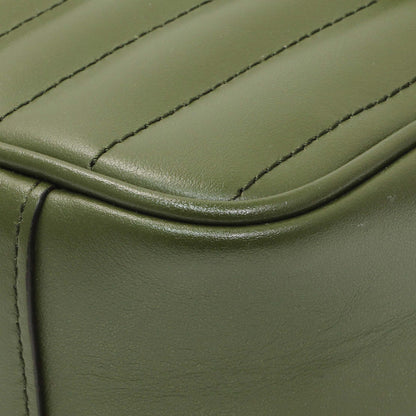 Exclusive Gucci Green Calfskin Matelasse Aria Small GG Marmont Shoulder Bag — Detail View