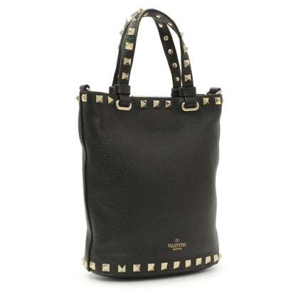 Exclusive Valentino Black Pebbled Calfskin Rockstud Crossbody Pouch — Side View