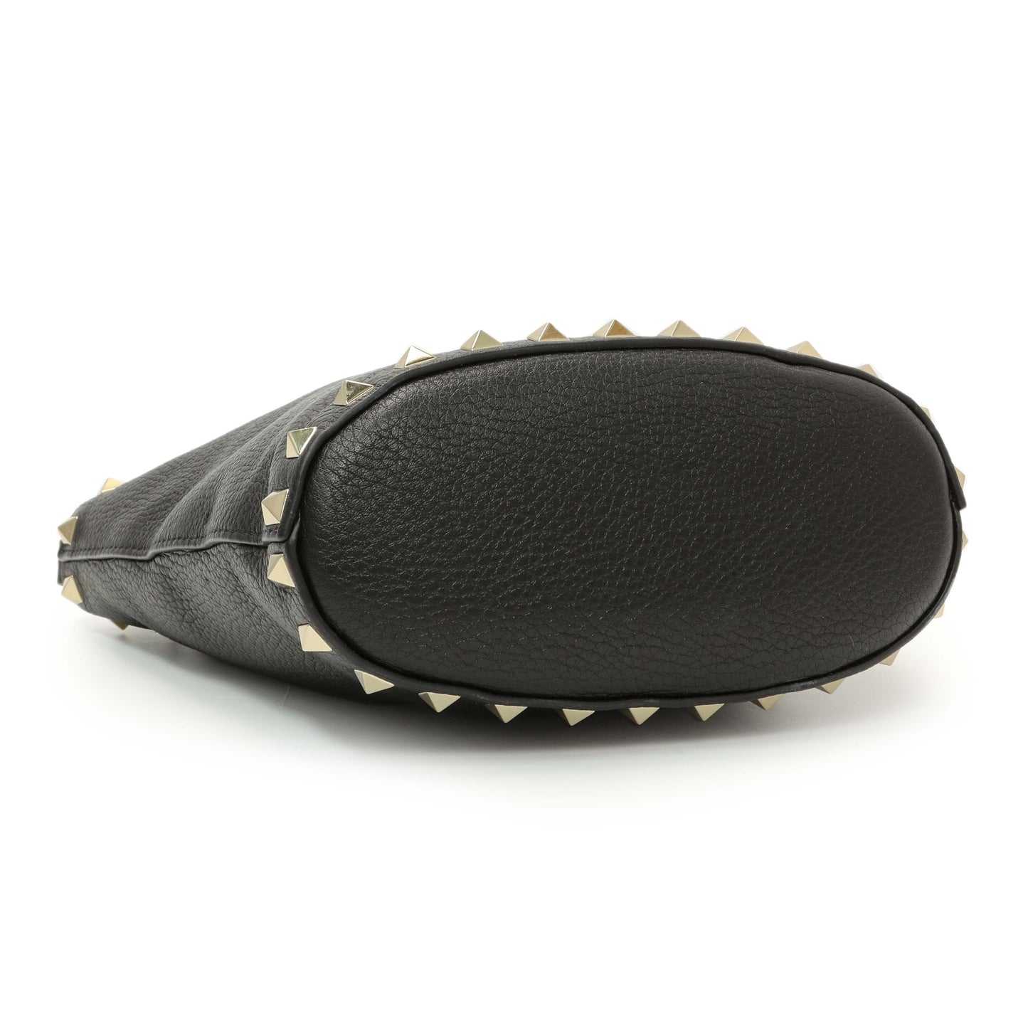 Exclusive Valentino Black Pebbled Calfskin Rockstud Crossbody Pouch — Back View