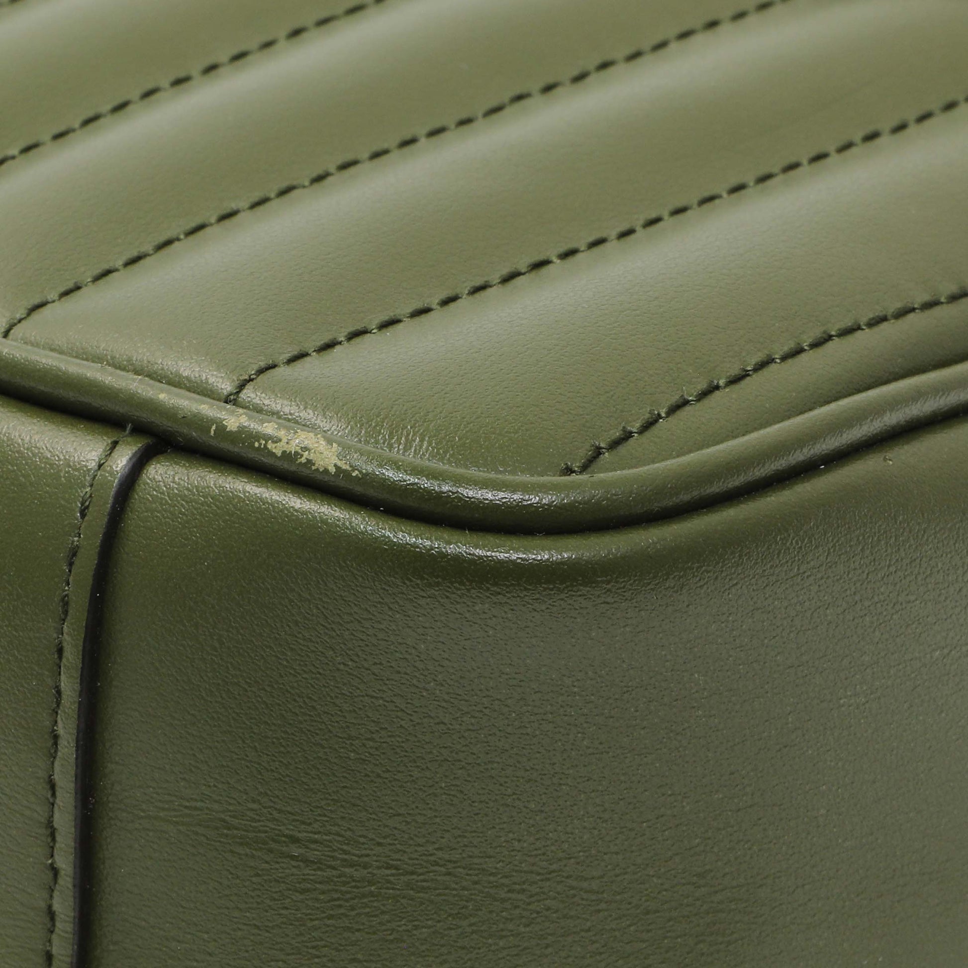 Exclusive Gucci Green Calfskin Matelasse Aria Small GG Marmont Shoulder Bag — Alternate View 7