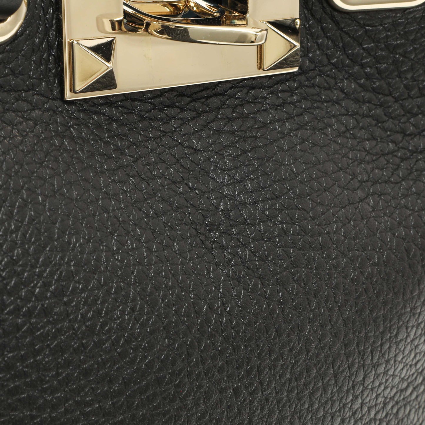 Exclusive Valentino Black Pebbled Calfskin Rockstud Crossbody Pouch — Lifestyle View