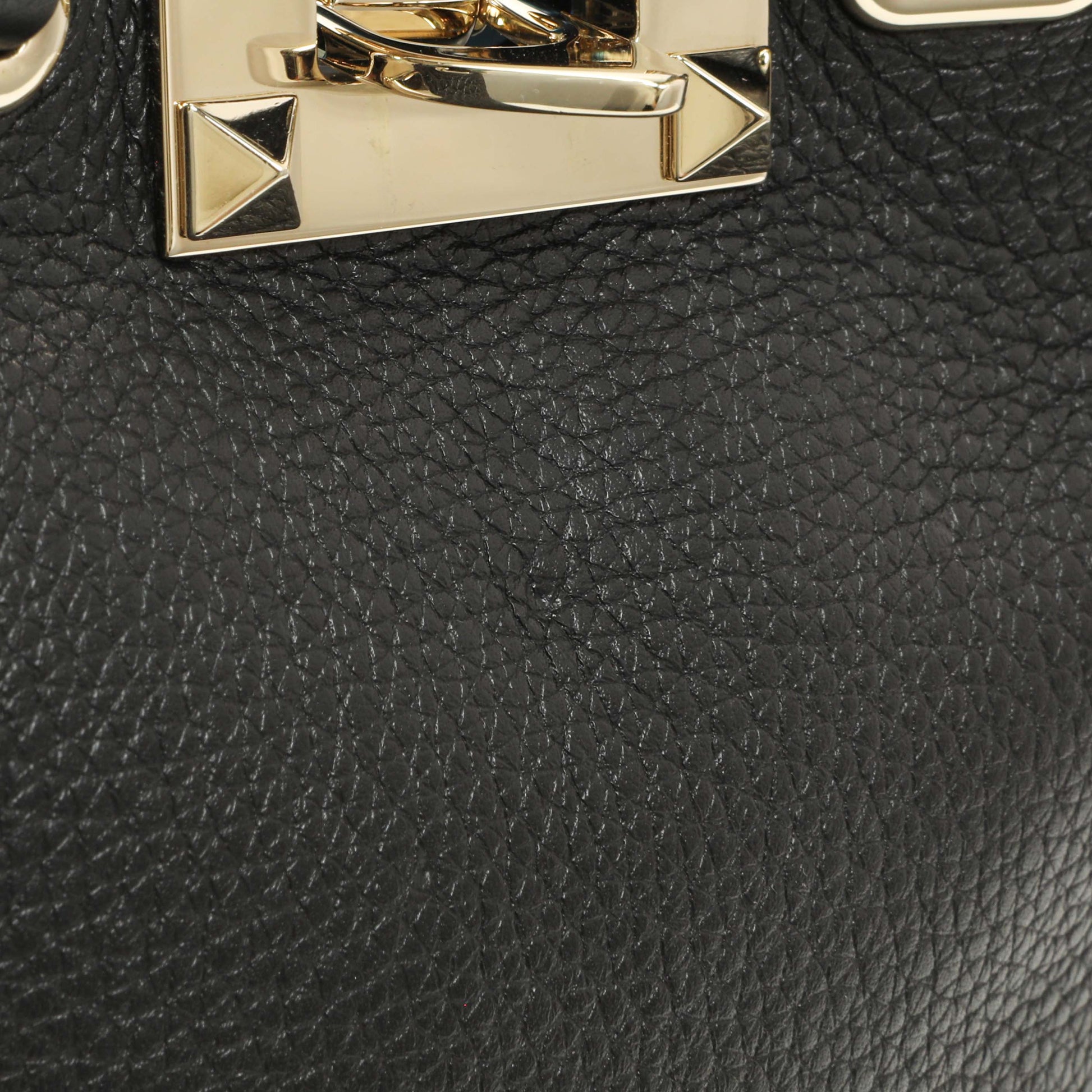 Exclusive Valentino Black Pebbled Calfskin Rockstud Crossbody Pouch — Lifestyle View