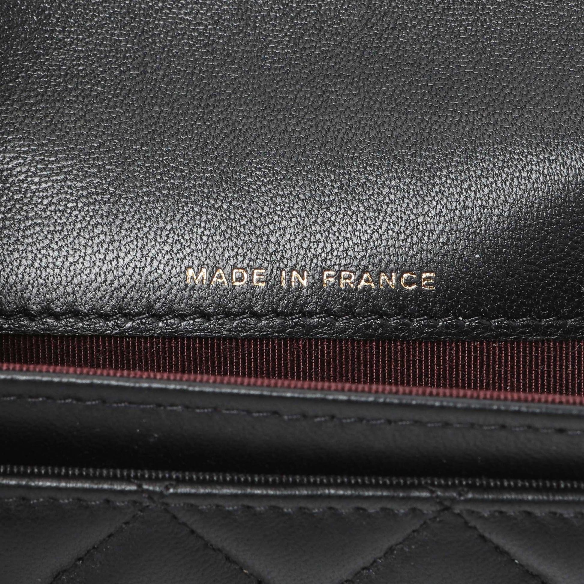 Exclusive Chanel Black Lambskin Quilted Flap Card Holder Wallet — Lifestyle View