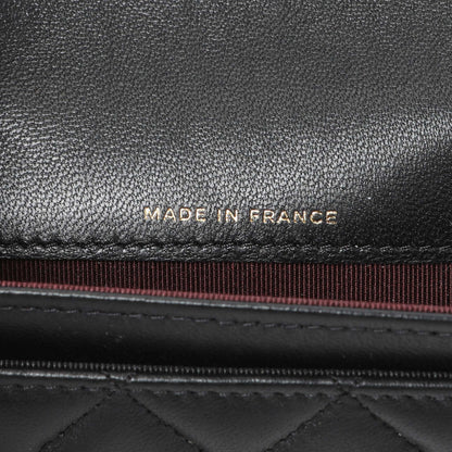 Exclusive Chanel Black Lambskin Quilted Flap Card Holder Wallet — Lifestyle View