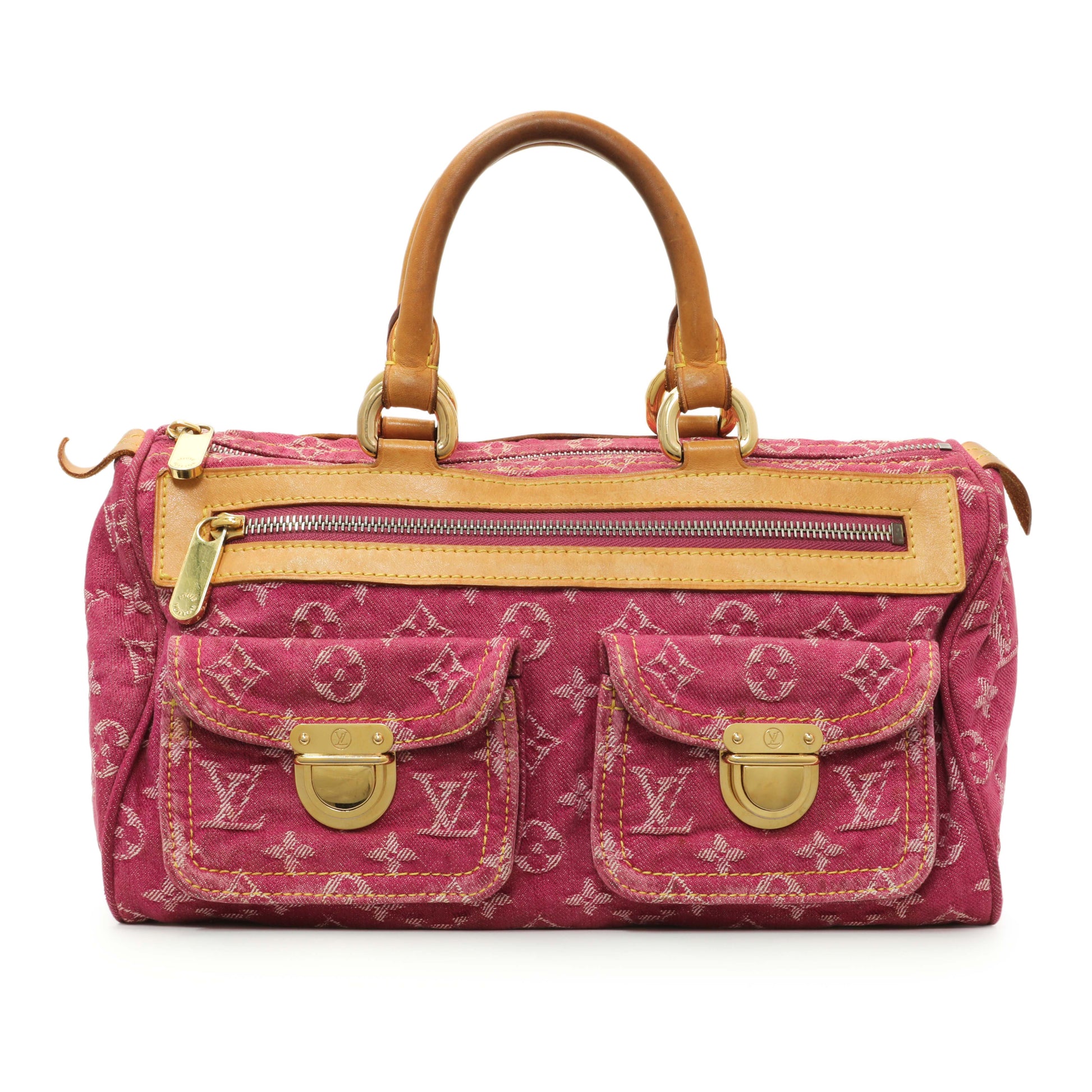 Exclusive Louis Vuitton Pink Monogram Denim Neo Speedy — Front View