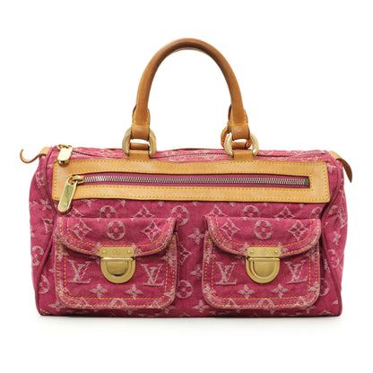 Exclusive Louis Vuitton Pink Monogram Denim Neo Speedy — Front View