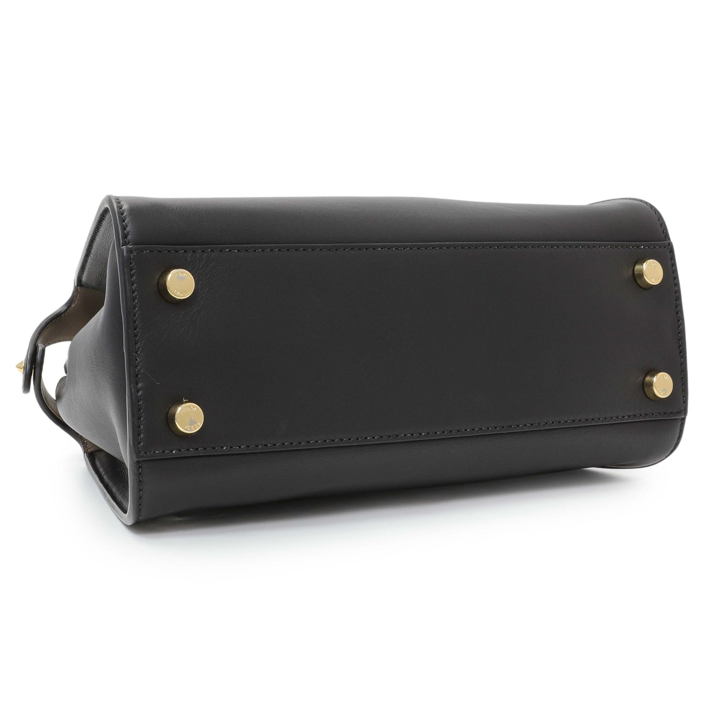 Exclusive Fendi Black Vitello Medium Peekaboo Iconic Essentially Satchel — Back View