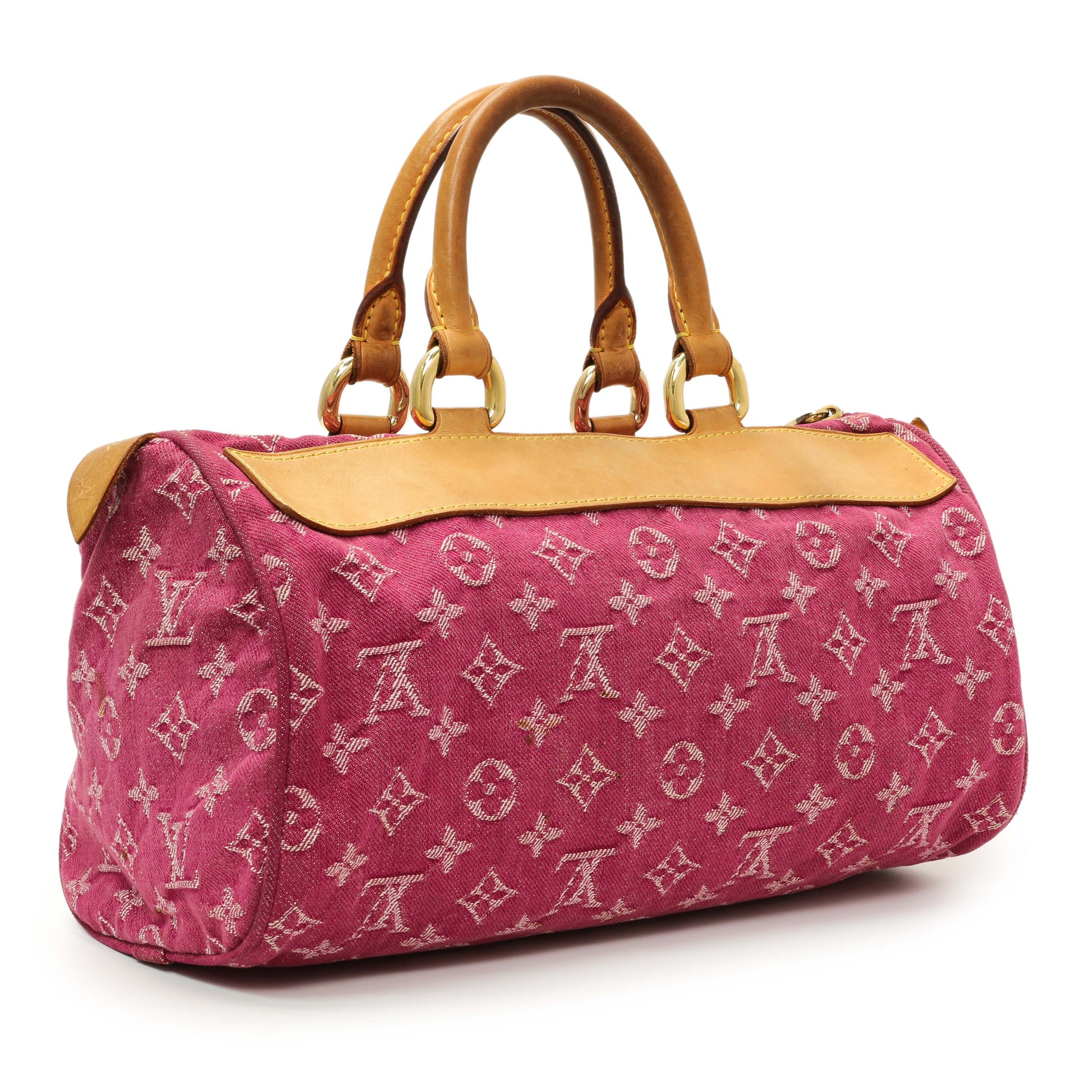 Exclusive Louis Vuitton Pink Monogram Denim Neo Speedy — Side View