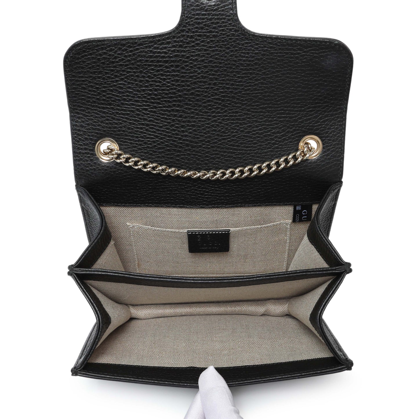 Exclusive Gucci Black Dollar Calfskin Small Interlocking G Shoulder Bag — Top View