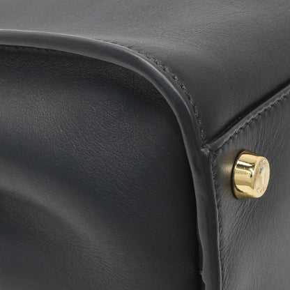 Exclusive Fendi Black Vitello Medium Peekaboo Iconic Essentially Satchel — Lifestyle View
