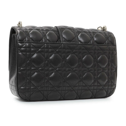 Exclusive Christian Dior Black Lambskin Cannage Medium Miss Dior Flap — Side View
