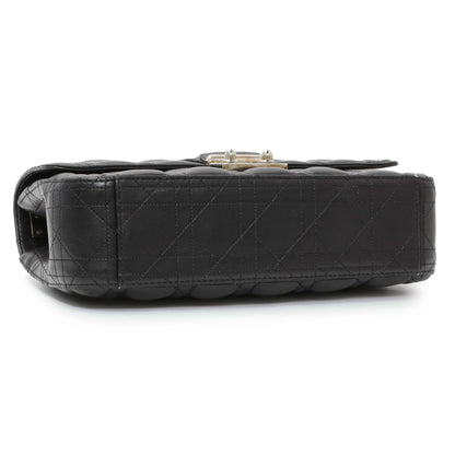 Exclusive Christian Dior Black Lambskin Cannage Medium Miss Dior Flap — Back View