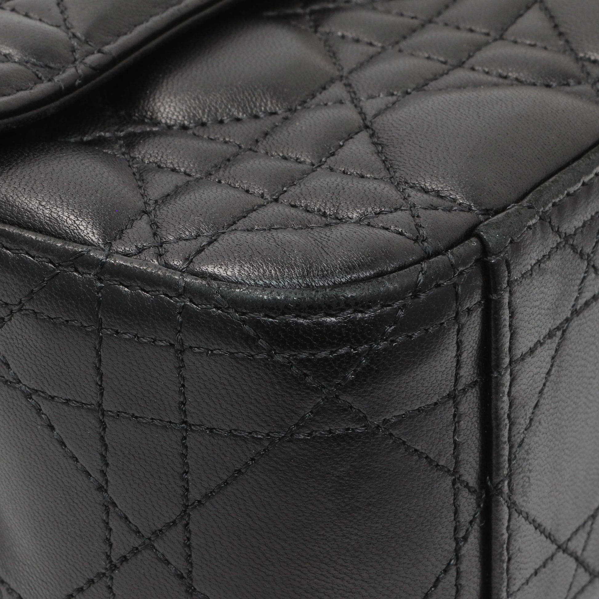 Exclusive Christian Dior Black Lambskin Cannage Medium Miss Dior Flap — Top View