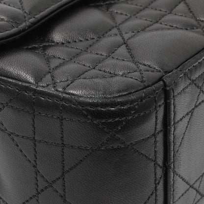 Exclusive Christian Dior Black Lambskin Cannage Medium Miss Dior Flap — Top View