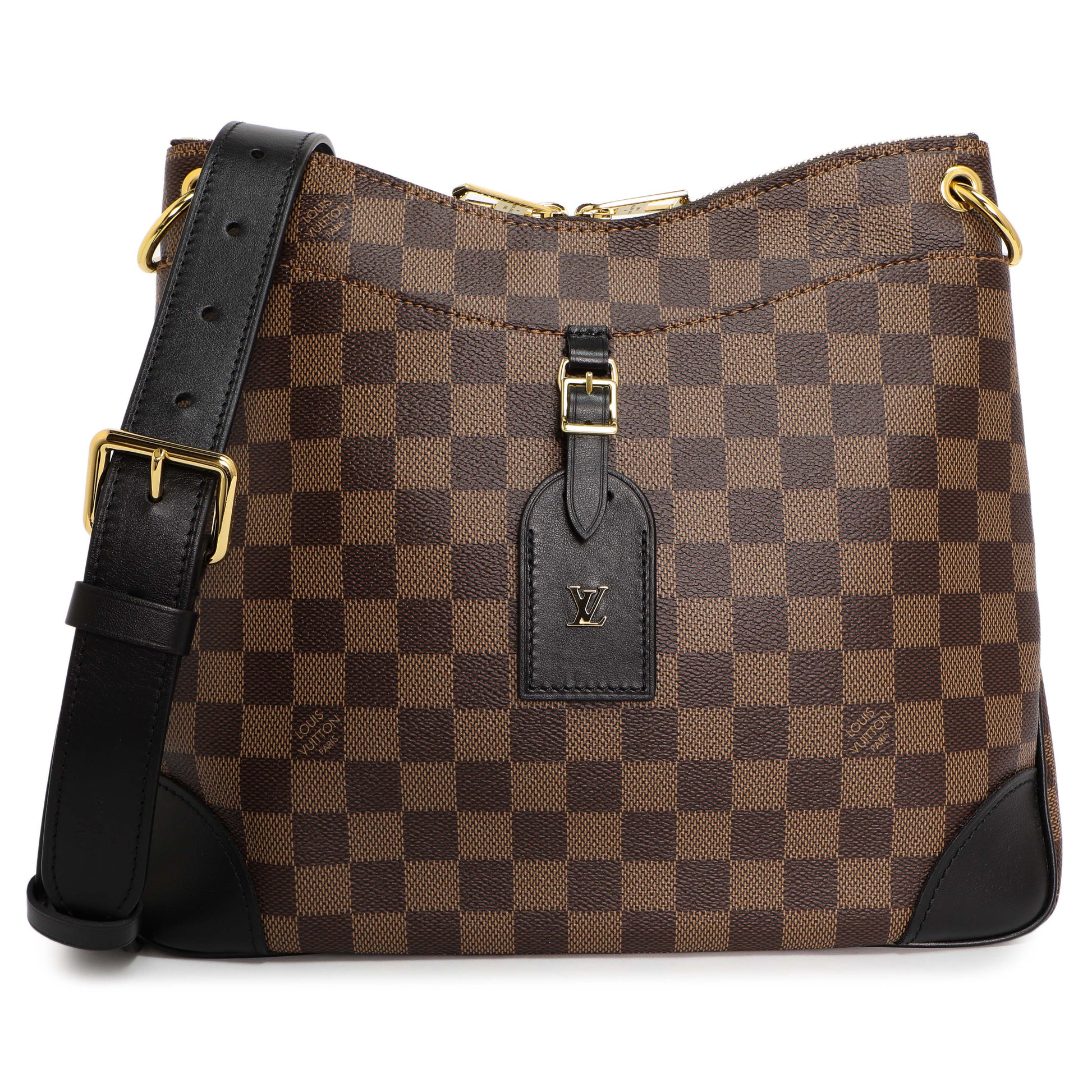 Exclusive Louis Vuitton Damier Ebene Black Odeon MM — Front View