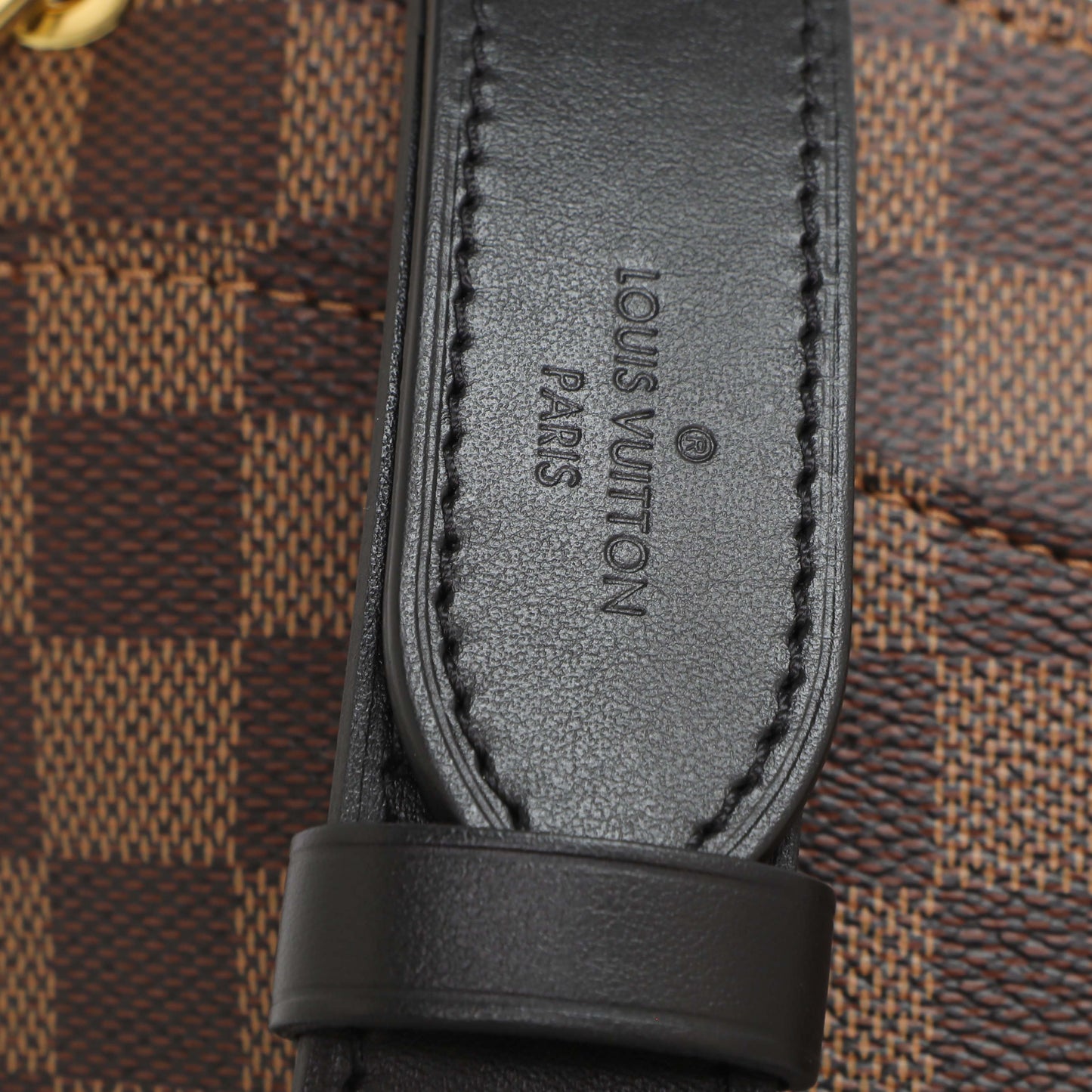 Exclusive Louis Vuitton Damier Ebene Black Odeon MM — Detail View
