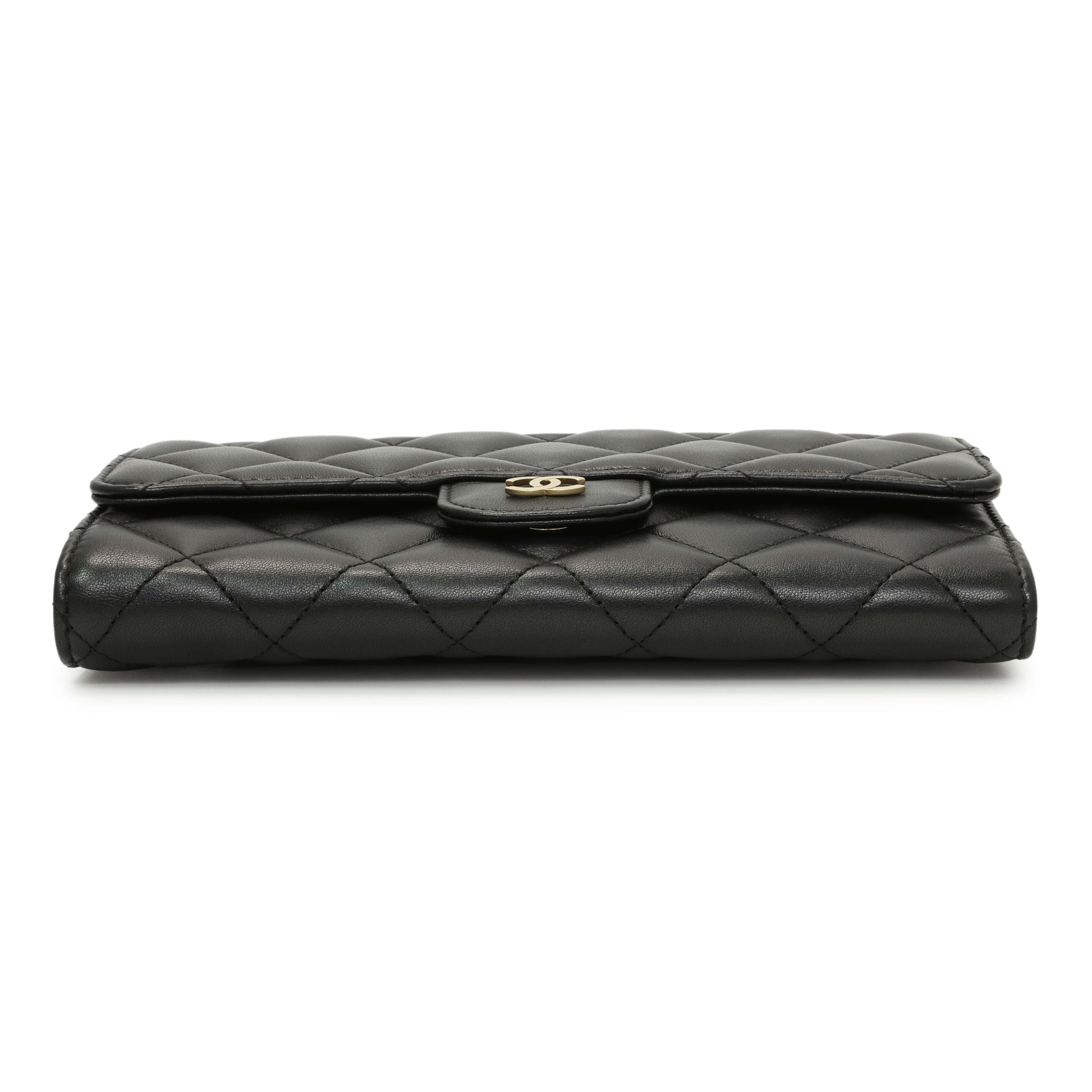 Exclusive Chanel Black Quilted Lambskin Large Flap Wallet — Back View
