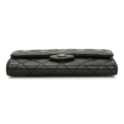 Exclusive Chanel Black Quilted Lambskin Large Flap Wallet — Back View