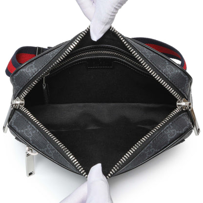 Exclusive Gucci Black GG Supreme Monogram Belt Bag — Top View