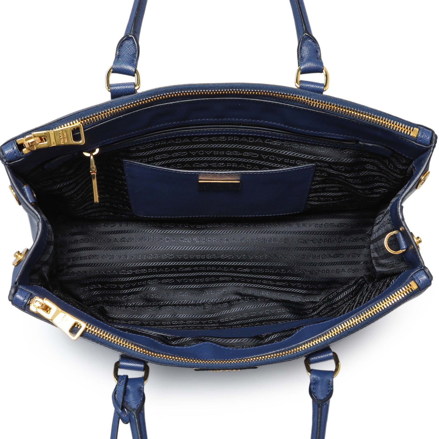 Exclusive Prada Blue Saffiano Medium Galleria Double Zip Tote — Alternate View 8