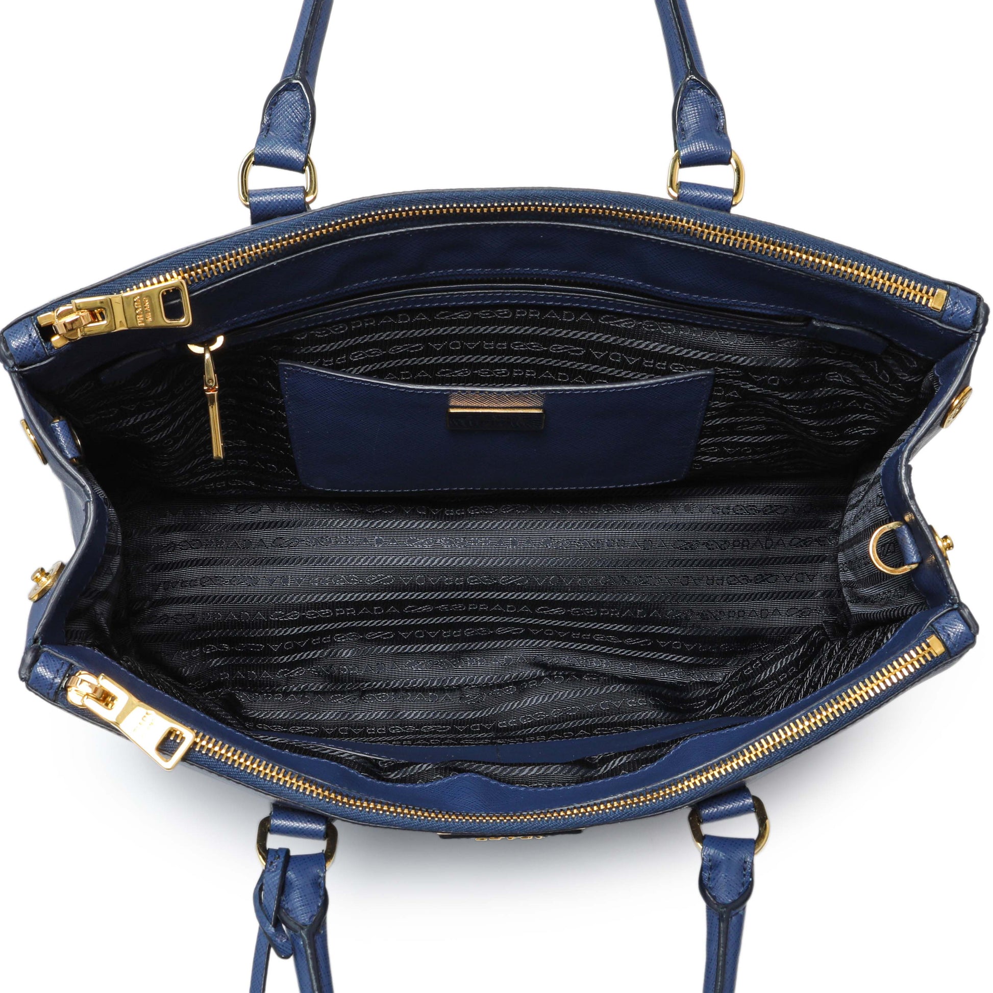 Exclusive Prada Blue Saffiano Medium Galleria Double Zip Tote — Alternate View 8