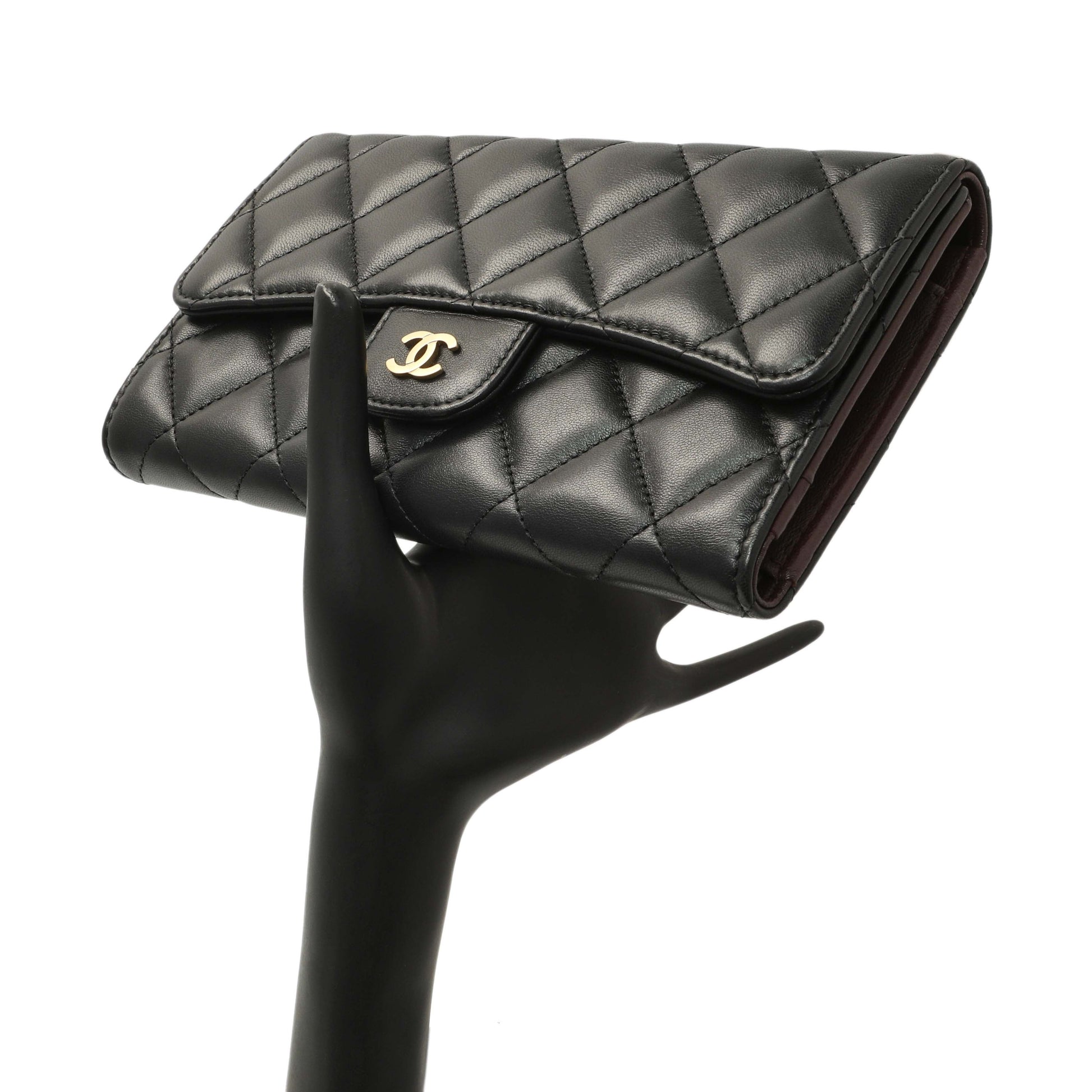 Exclusive Chanel Black Quilted Lambskin Large Flap Wallet — Alternate View 7
