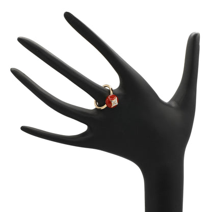Exclusive Louis Vuitton 18K Yellow Gold Cornelian Diamond Color Blossom Ring — Back View